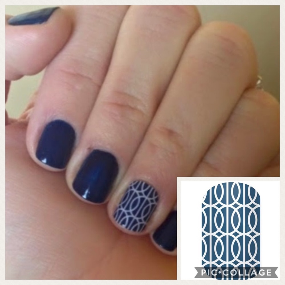 Jamberry nail wrap mad mod blue white